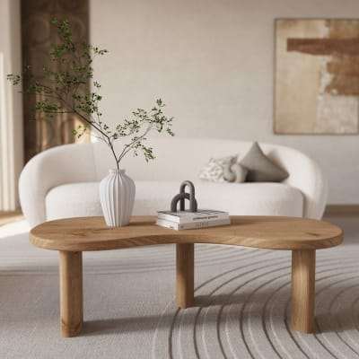 Table basse organique en bois massif de mindi