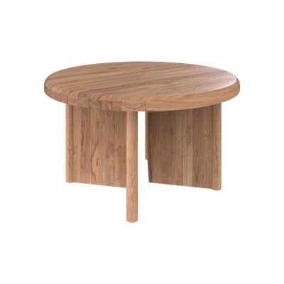 Table basse ronde en bois de teck recyclé d80 cm