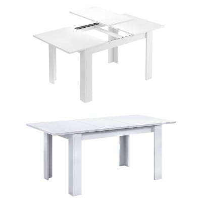 Table à rallonge effet bois blanc 140/190x90 cm