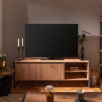 Meuble tv industriel en bois avec rangements