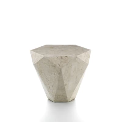 Table basse en pierre beige 60x60 cm 50h