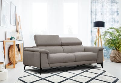 Canapé xxl droit 3 places tissu taupe