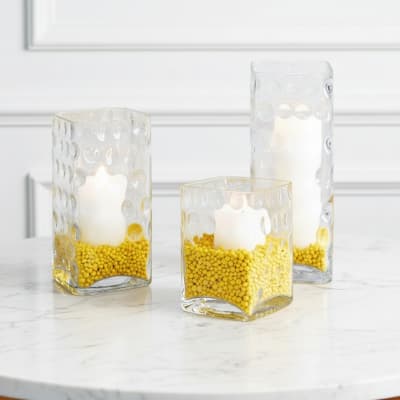 Gravillons décoratifs pour vase 350ml en pierre jaune h10