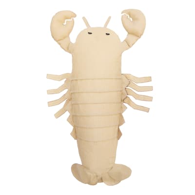Pouf homard extérieur flottant déhoussable en tissu effet raphia