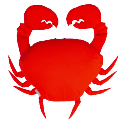 Pouf crabe extérieur flottant déhoussable rouge