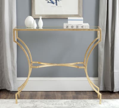 Console en fer/verre, or