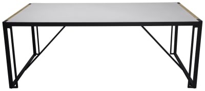 Table de jardin 200x100cm plateau en verre grisé CAPUCE 200x100x75cm