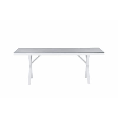 Table de salle à manger rectangulaire grise en aluminium