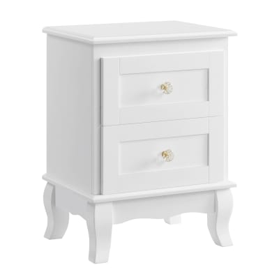 Tables de chevet bout de canapé avec 2 tiroirs 30 x 38 x 52 cm blanc