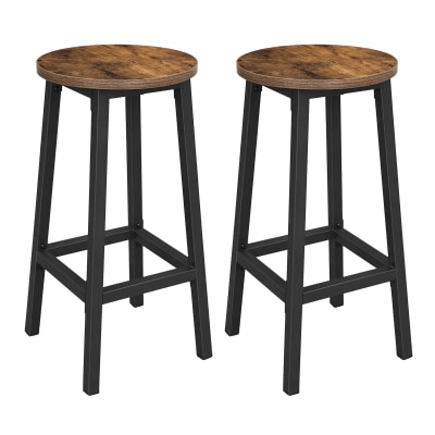Tabourets de bar cadre métallique 64 cm marron et noir