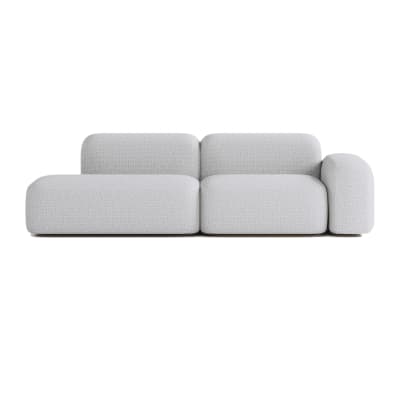 Canapé Modulable 3 Places Tissu Gris Clair
