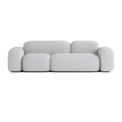 Canapé 3 Places en Tissu Gris Clair