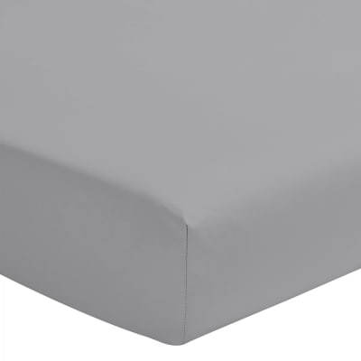 Drap housse gris clair 180x200 +35 cm 100% coton