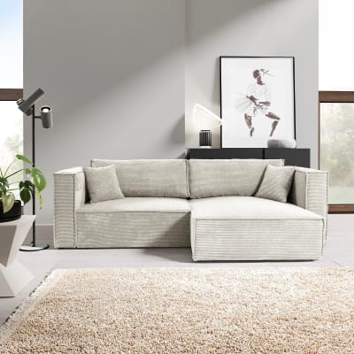 Canapé d'angle réversible convertible bois de pin blanc