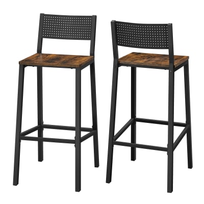Ensembles de 2 tabourets de bar pour cuisine salle marron et noir