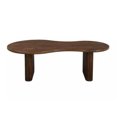 Table basse organique en bois de manguier foncé