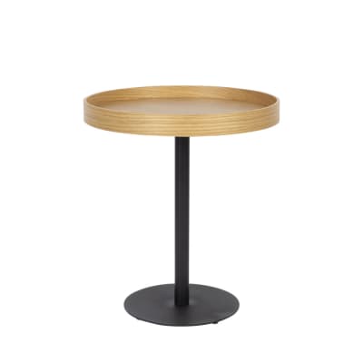 Table d'appoint ronde en bois et métal ø45cm - bois clair