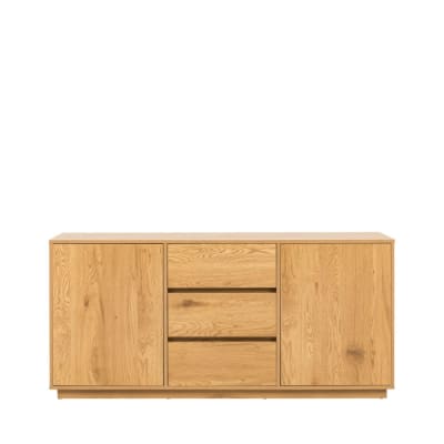 Buffet 2 portes, 3 tiroirs en bois l180cm - bois clair