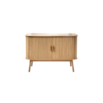Buffet vintage décor bois 2 portes coulissantes l110cm