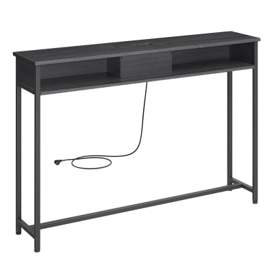 Console d'entrée avec prise fine 120 x 25 x 81.1 cm noir