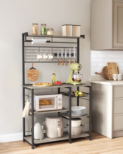 Étagère de cuisine avec support magnétique pour couteaux en fil noir