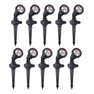Projecteur Extérieur (10 pcs) GU10 Piquet de Jardin Noir Tidian