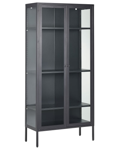 Armoire vitrine métal 80 cm noir