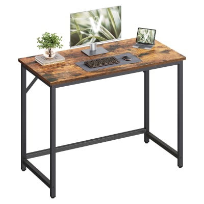 Bureau d'ordinateur pour chambre salon 50 x 100 x 76 cm marron et noir
