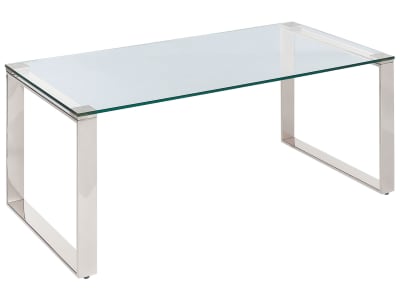 Table basse verre de sécurité argenté