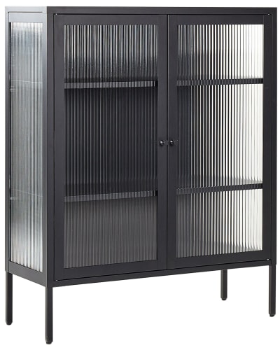 Armoire vitrine métal 90 cm 35 cm noir