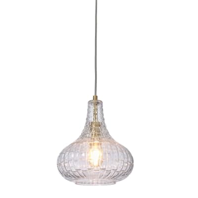 Suspension verre lumineux 24x24x28cm