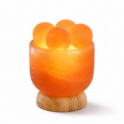 Lampe avec 4 boules de massage en cristal de sel 2kg