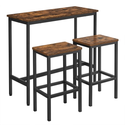 Ensemble de meubles de salle à manger table marron et noir