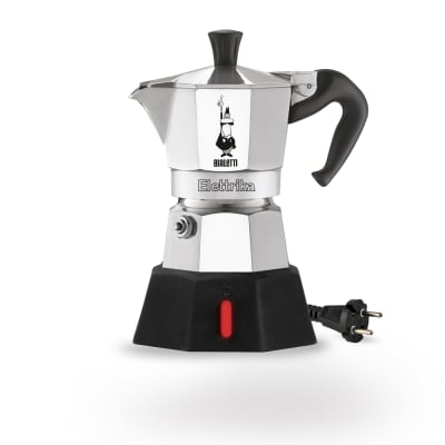 Cafetière italienne Moka électrique 2 tasses argent en inox H19