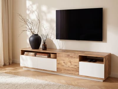 Meuble tv panneau de particule naturel clair