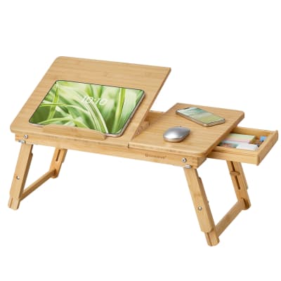 Petite table en bambou pour ordinateur portable 55 x 23-32 x 35 cm