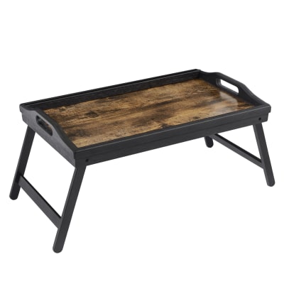 Table de lit pliable en bambou 50 x 30 x 26 cm marron