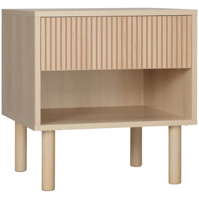 Table de chevet design urban craft - tiroir, niche - aspect bois clair