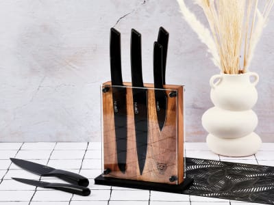 Lot de 7 couteaux de cuisine en inox noir