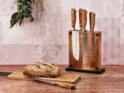 Lot de 7 couteaux de cuisine en inox marron