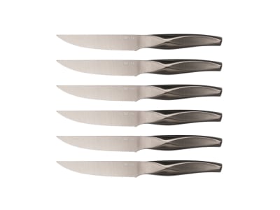 Lot de 6 couteaux à steak en inox gris
