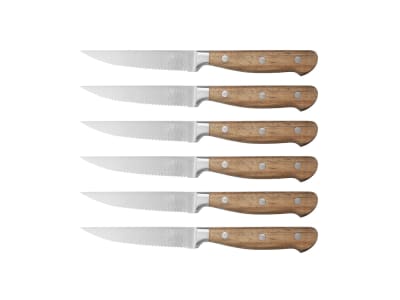 Lot de 6 couteaux à steak en inox marron