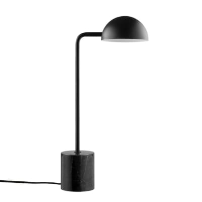 Lampe à poser en métal noir mat et marbre