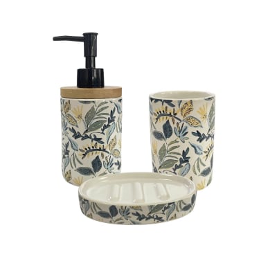 Set salle de bain végétal 3 pièces céramique