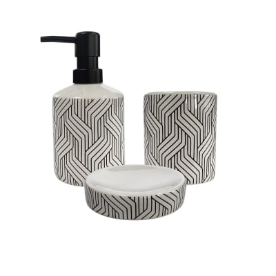 Set salle de bain graphique 3 pièces céramique