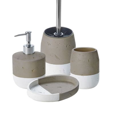 Set salle de bain bicolore 4 pièces en céramique