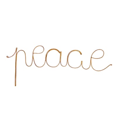 Mot fil de laiton doré ''peace'' métal doré 0.5 x 25