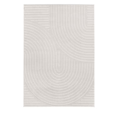 Tapis contemporain à motif géométrique - 120x170cm écru polypropylène
