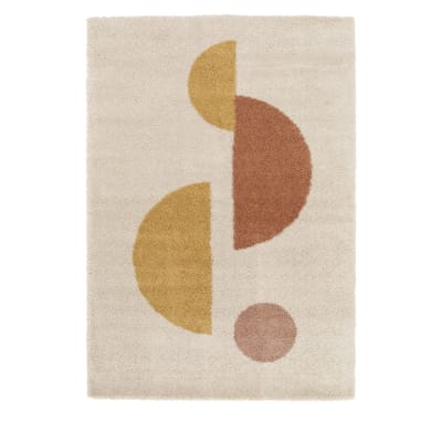 Tapis contemporain à motif géométrique - 200x290cm écru polypropylène
