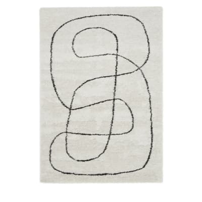 Tapis contemporain à motif organique - 120x170cm beige polypropylène